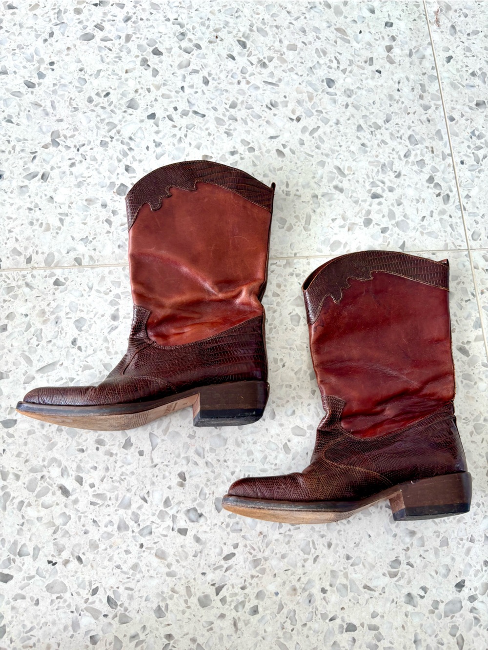 Joan & David Womens Brown Leather Western Boots